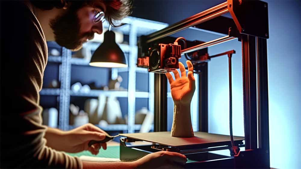 A man 3D printing a fisting dildo