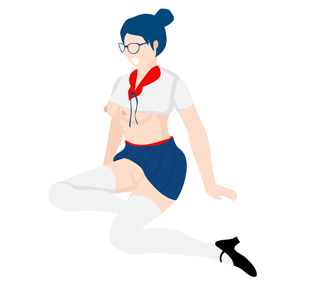 Woman in school uniform