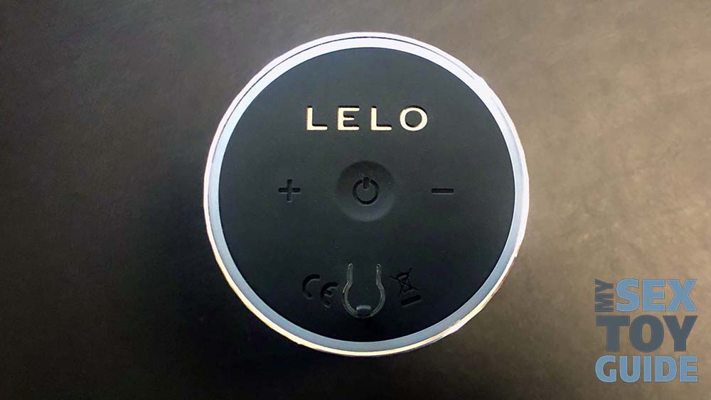 The top of Lelo F1s V2 showing the controls and charging port