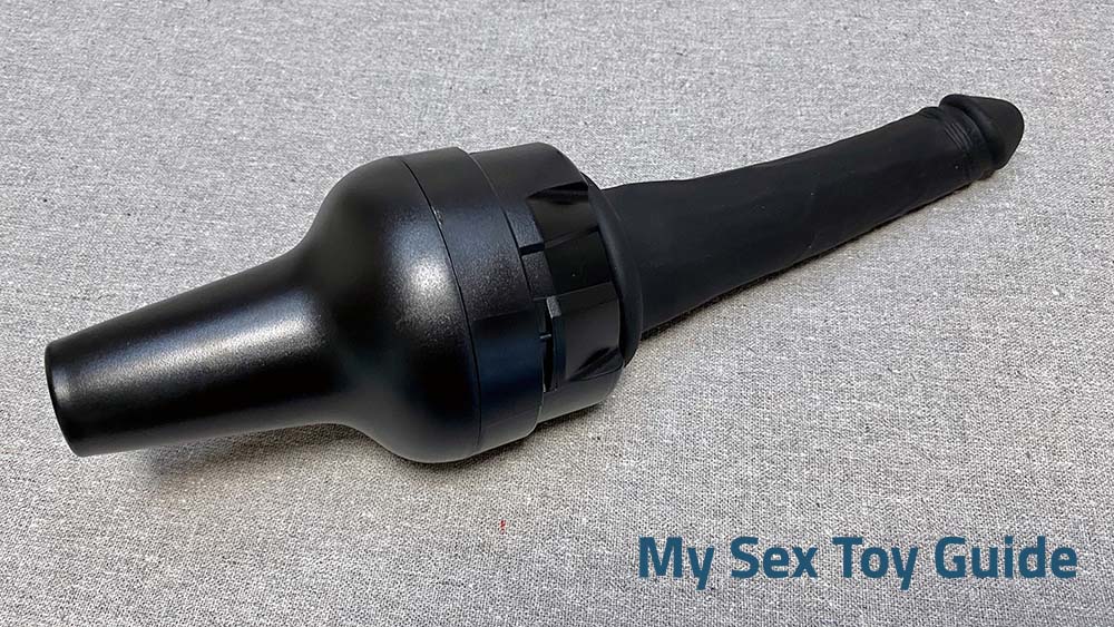 The dildo adapter attached to the vacuum-lock dildo