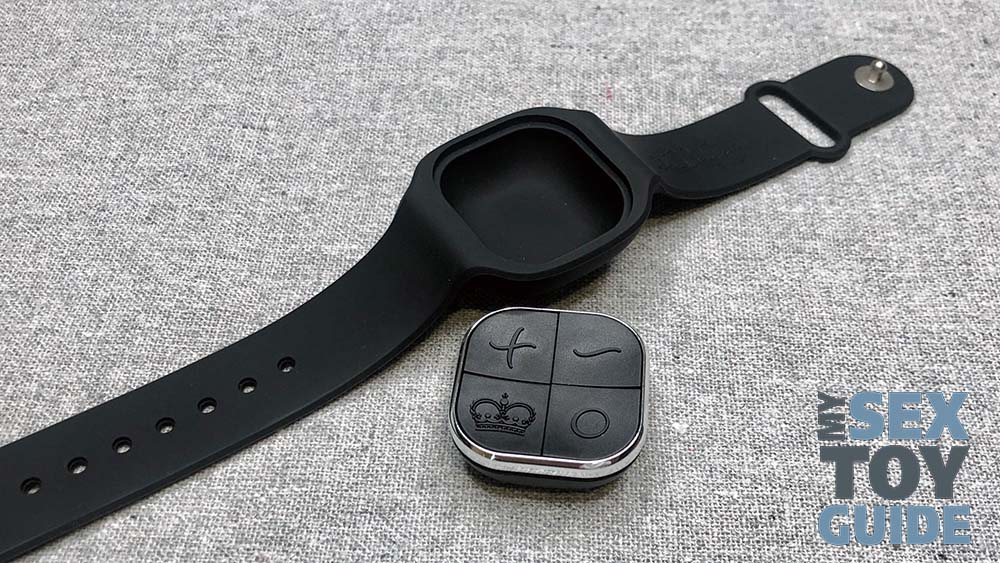The wrist-strap remote with the control panel detached