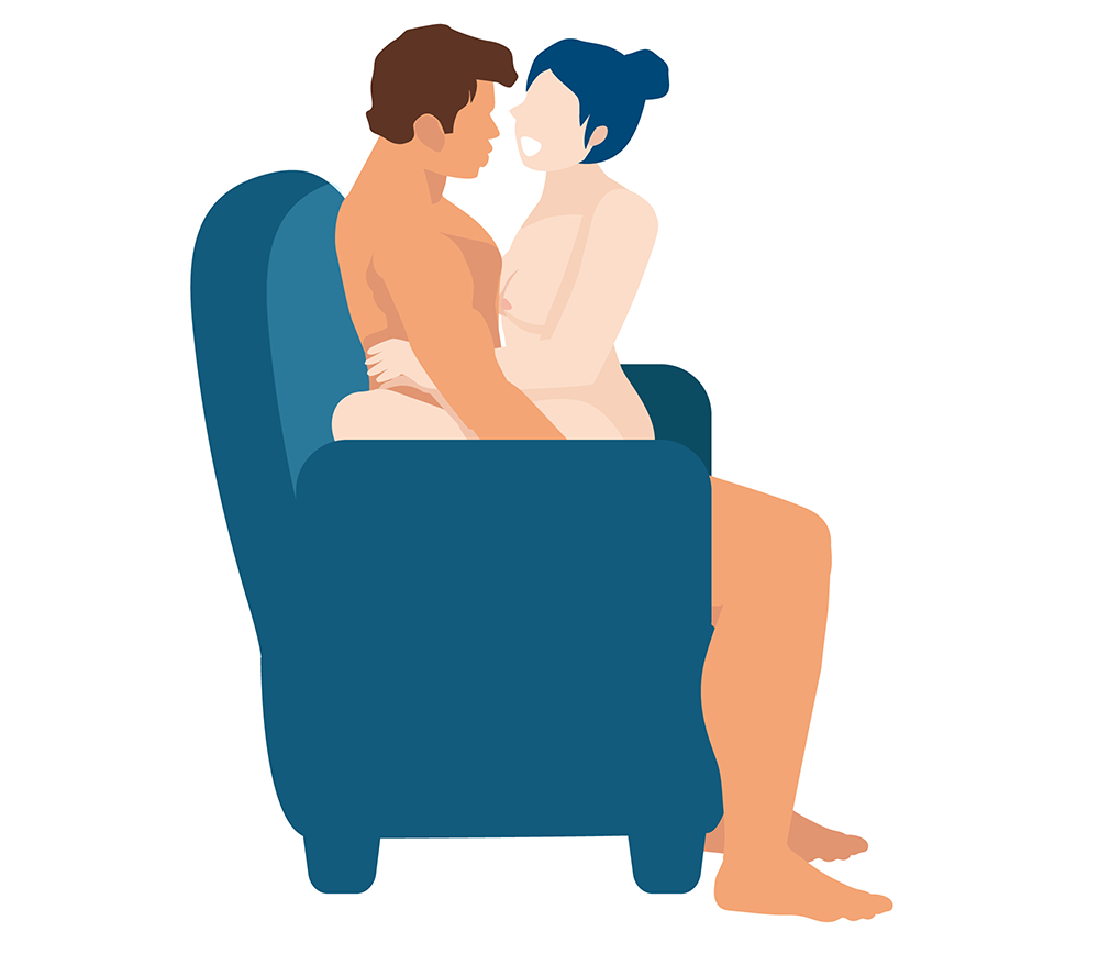 Lotus sex position in a chair