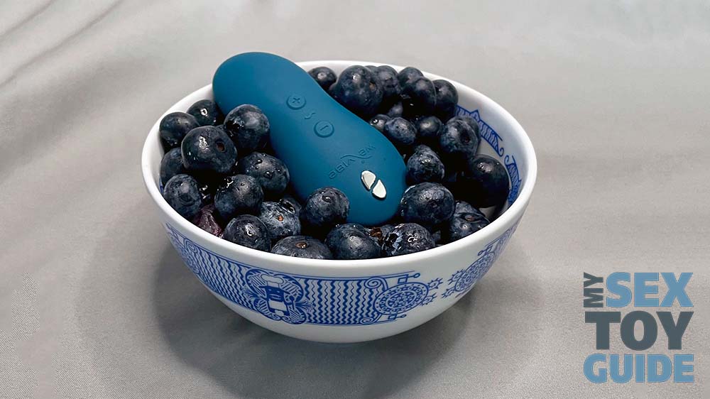 We-Vibe Touch X in a bowl of blueberries