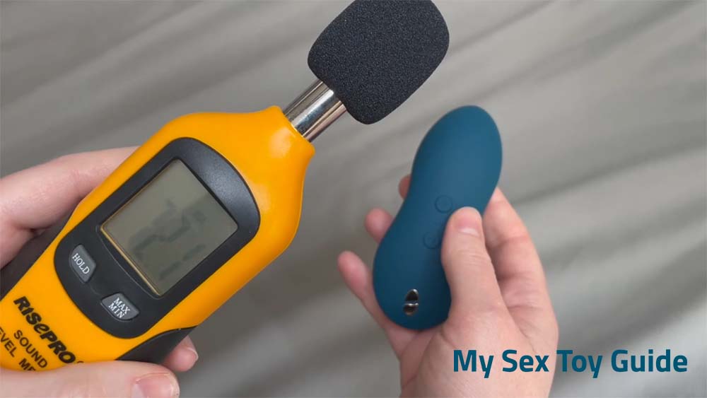 Measuring the sound level of a sex toy using a decibel meter