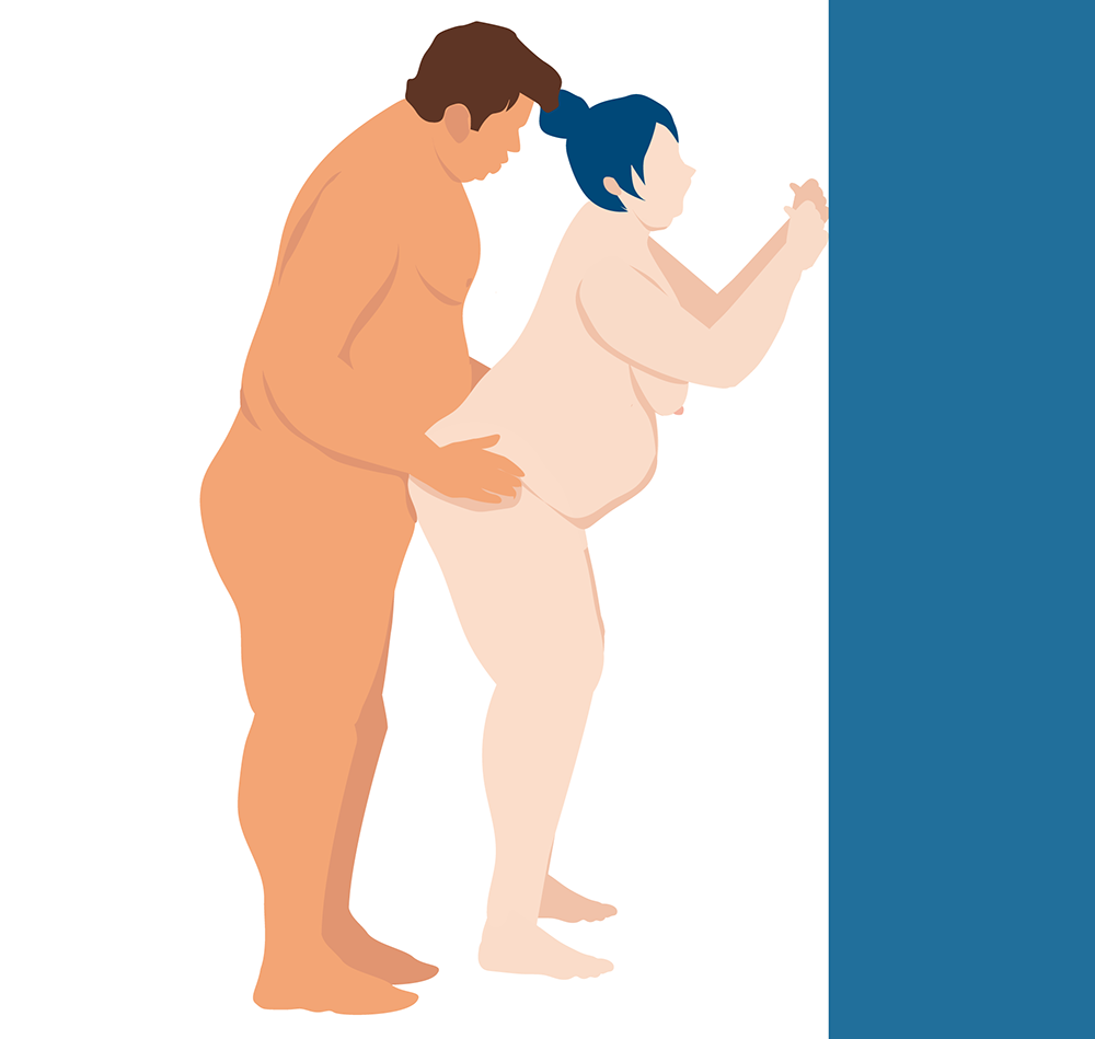 Standing Sex Position With Two BBW People