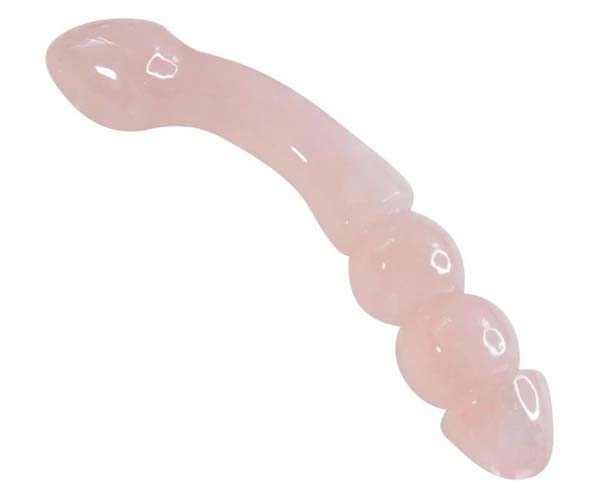 Double-Ended Beaded Crystal Dildo (Rose Quartz)