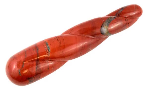 Red Jasper Spiral Crystal Dildo