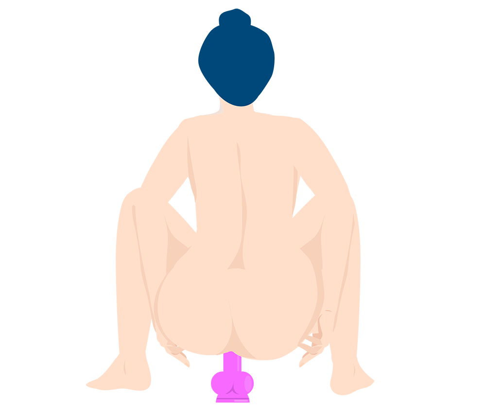 Suction Cup Dildo Squatting Position