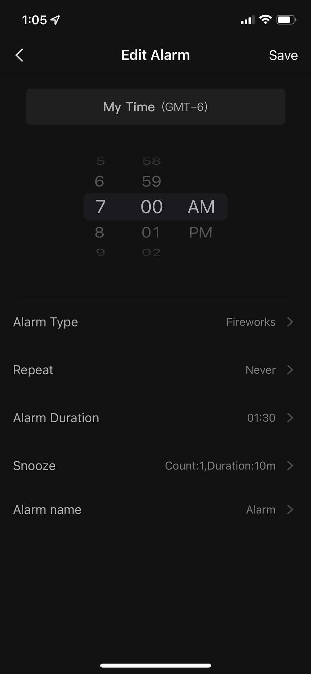 The Lovense alarm function in the smartphone app