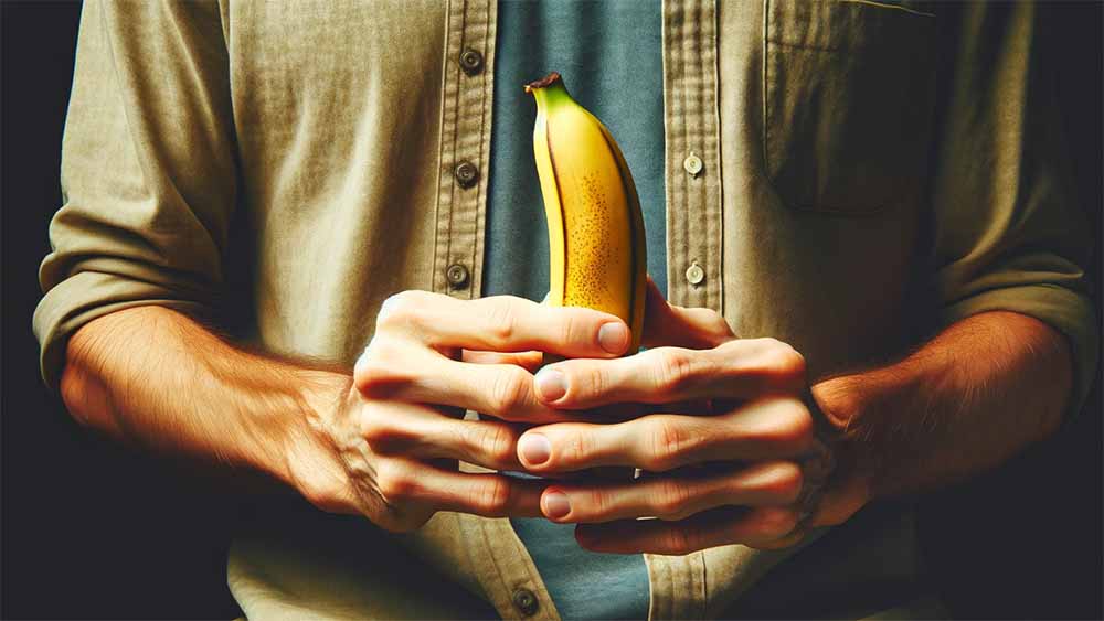 A man holding a banana