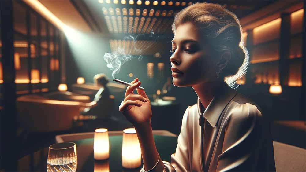 A woman smoking