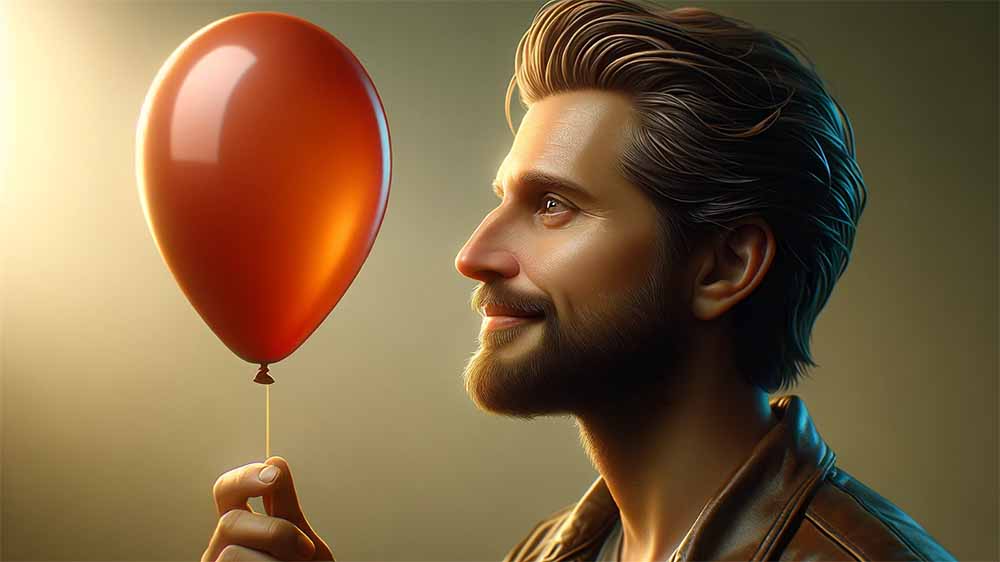 A man holding a balloon