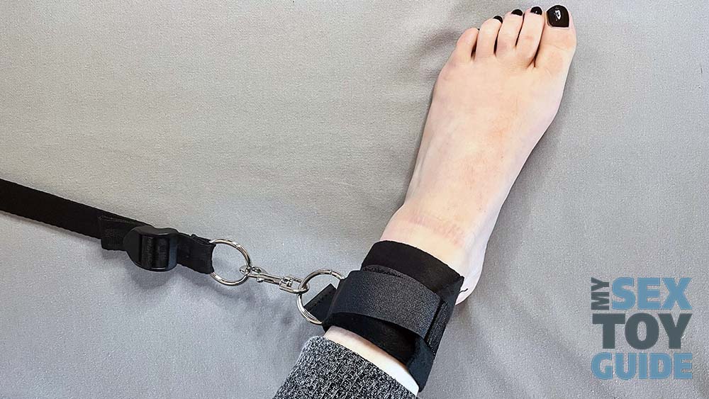 My ankle attached to one of the restraints