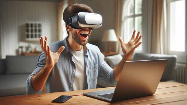 A man wearing a VR Headset