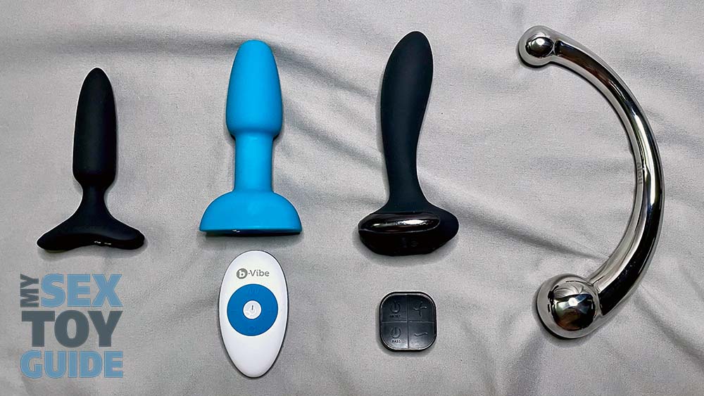 Hush 2, B-Vibe, Flex, and njoy anal toys