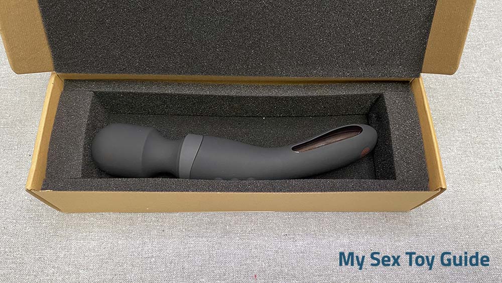 The Mantric wand vibrator inside the box