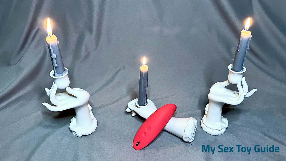 We-Vibe Melt and candles for size reference