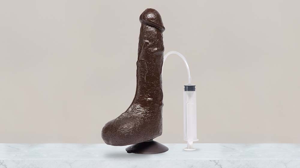 Bust It by Doc Johnson: Black Squirting Dildo
