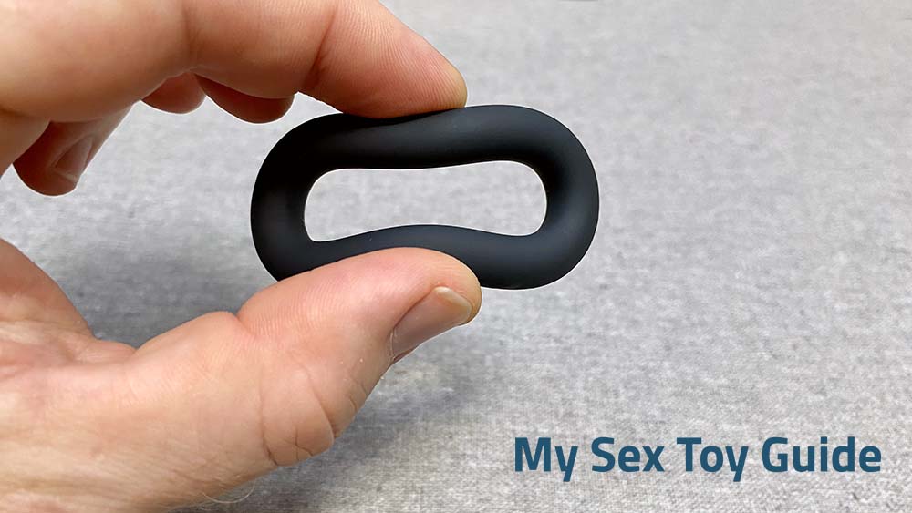 Me testing the flexibility of the 50 Shades cock ring