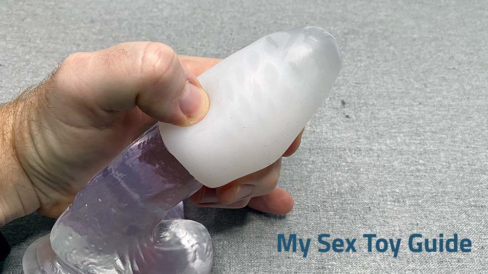 Me testing a Tenga egg on a dildo