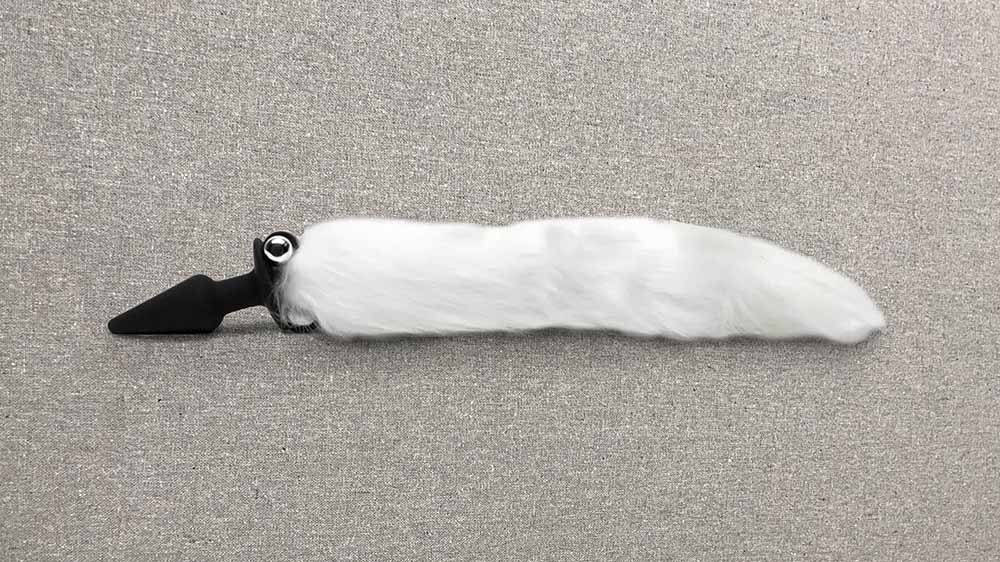 Frisky Faux Fur Fox Tail Vibrating Silicone Butt Plug 4 inch