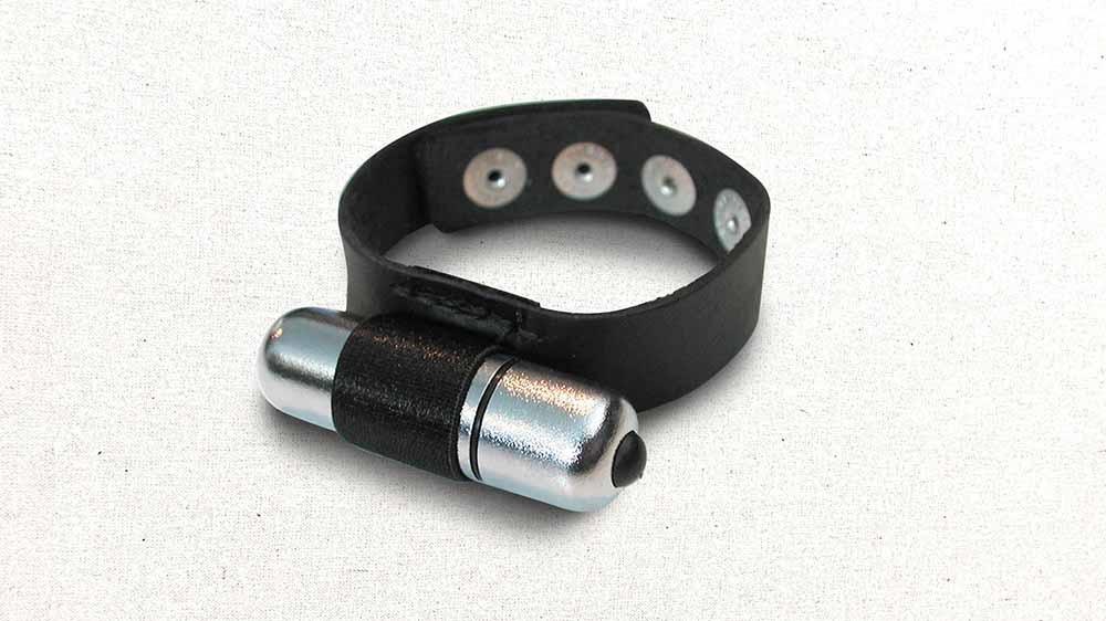 Stockroom's Vibrating Leather Cock Ring
