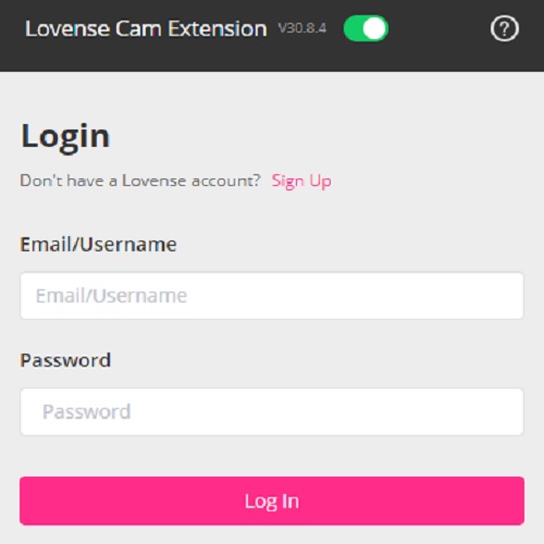 lovense extension log in