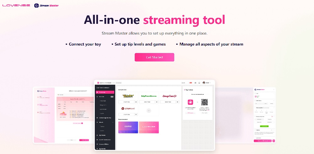 Lovense Stream Master get started page