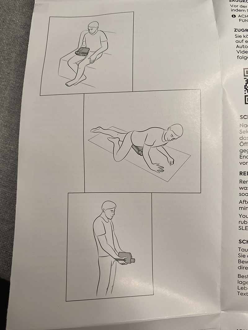 The user manual showing the possible sex positions