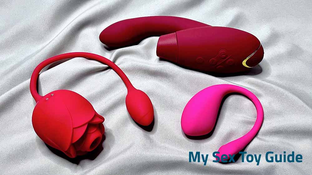 Lovehoney Rose Glow 2-in-1 next to my other sex toys