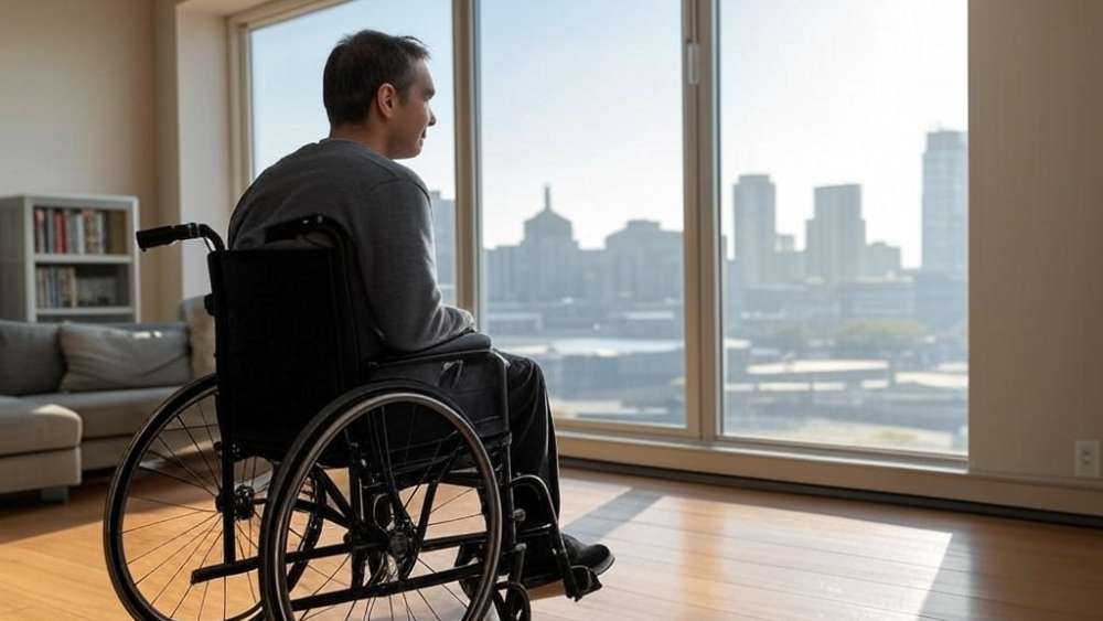A man in a wheelchair