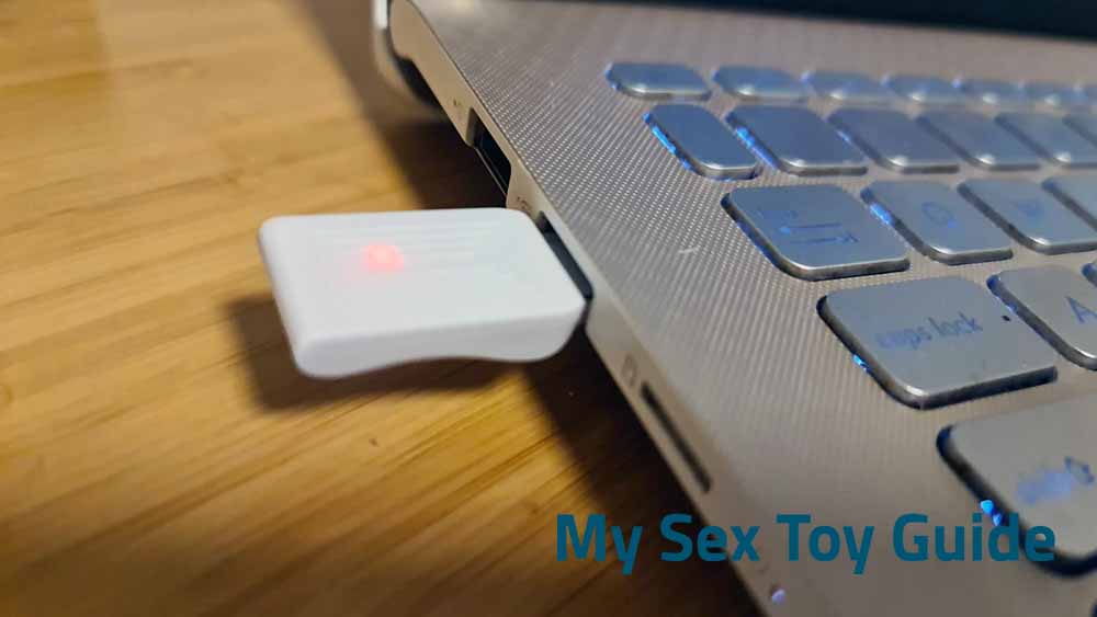 Lovense USB Bluetooth adapter plugged into a PC