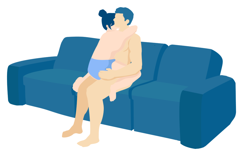 Couch cowgirl position