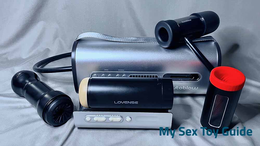 Lovense Solace Pro next to other strokers we tested