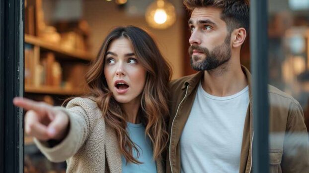 A couple visiting a sex toy store