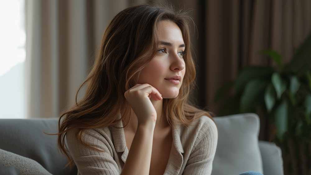 A woman thinking