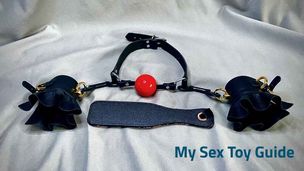 Bondage Boutique Large Silicone Ball Gag with some of my other BDSM toys