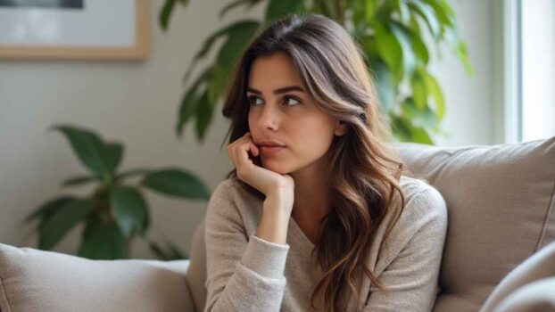 A woman thinking