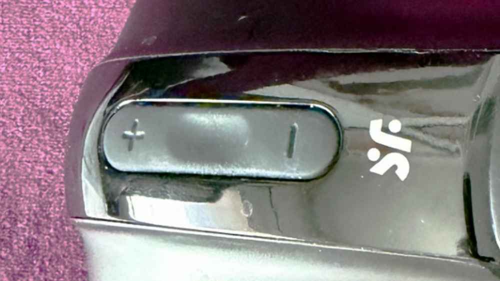 Close-up of the control buttons
