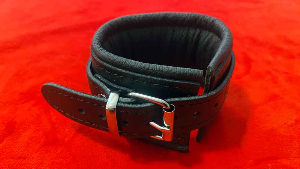 Close-up of one of the cuffs