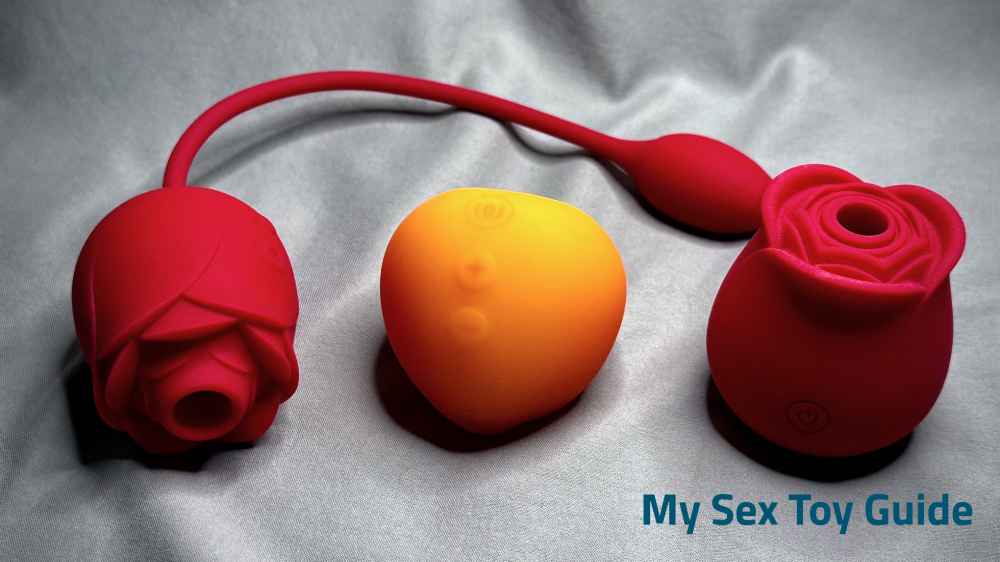 Womanizer Peach Toy next to my Rose Vibrators