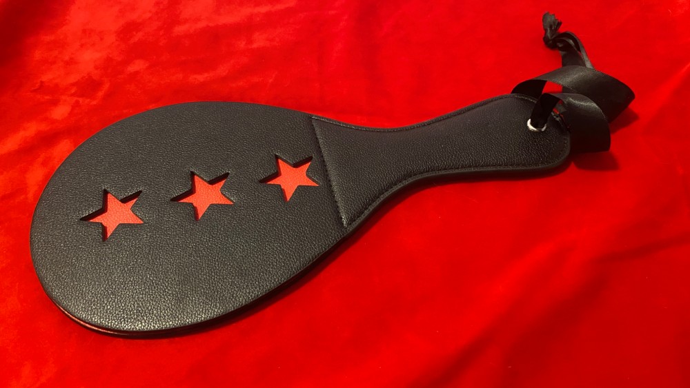 Bondage Boutique Faux Leather Red Stars Slapper Spanking Paddle