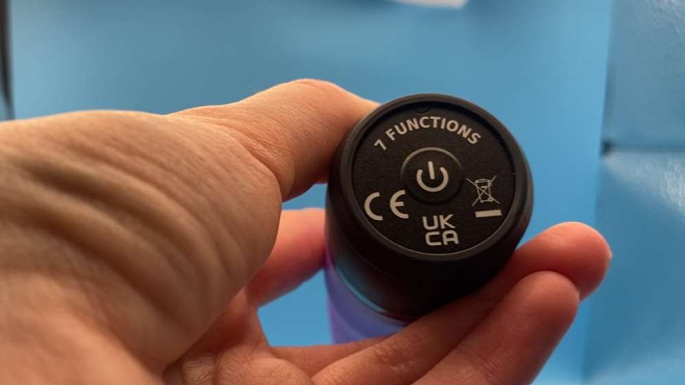 Close-up of the control button