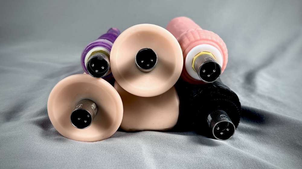 Close-up of the dildo connectors