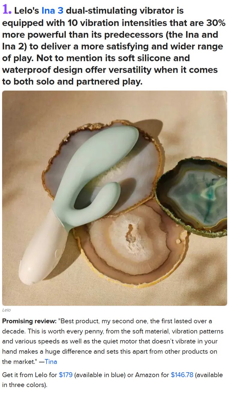 Screenshot from Buzzfeed's best rabbit vibrator article