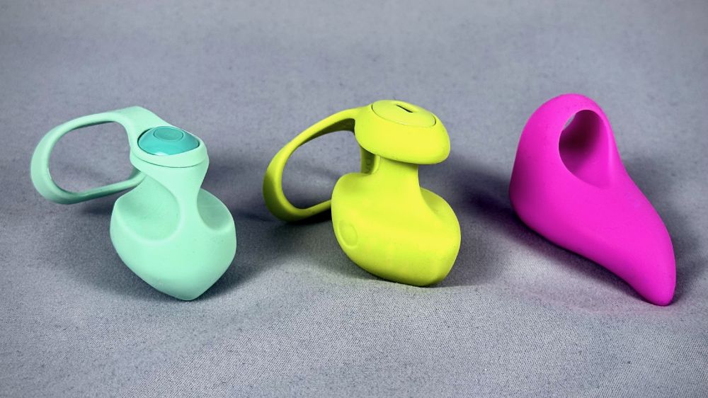 Dame Fin next to some of my other finger vibrators