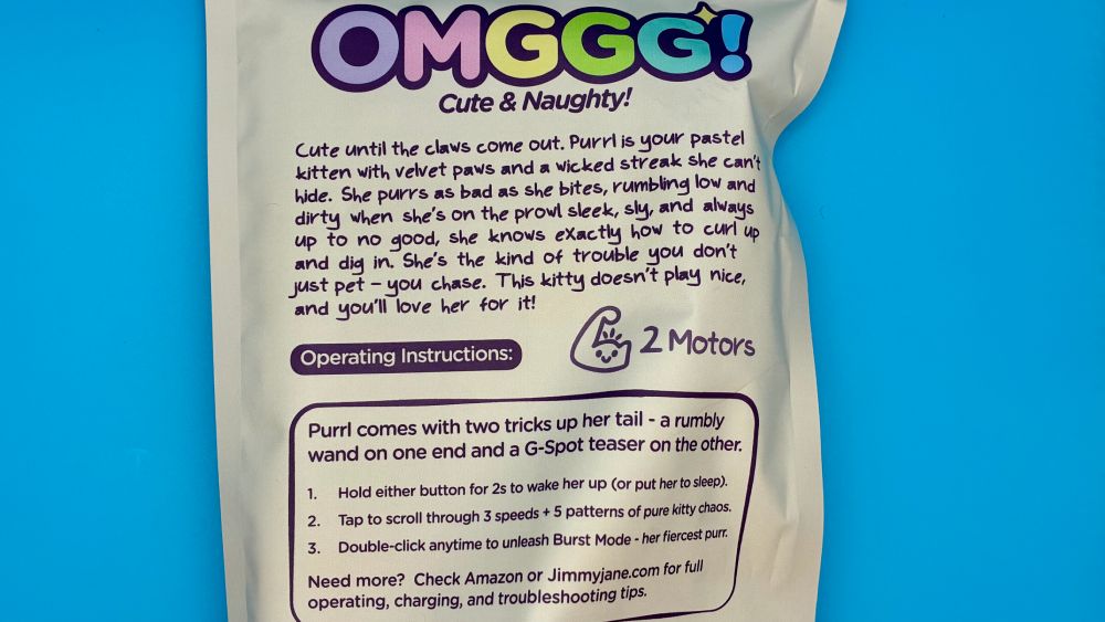 The backside of the packaging