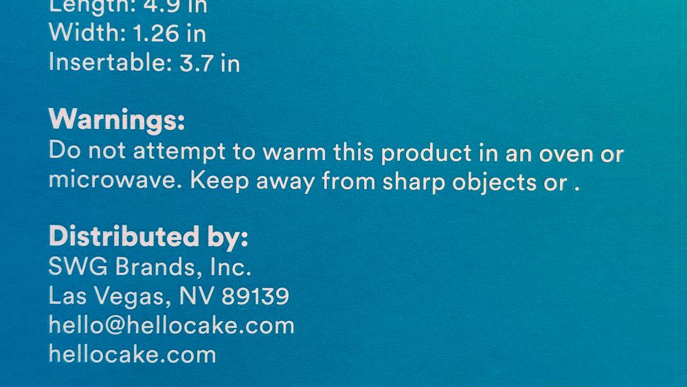 An example of the weird writing on the box